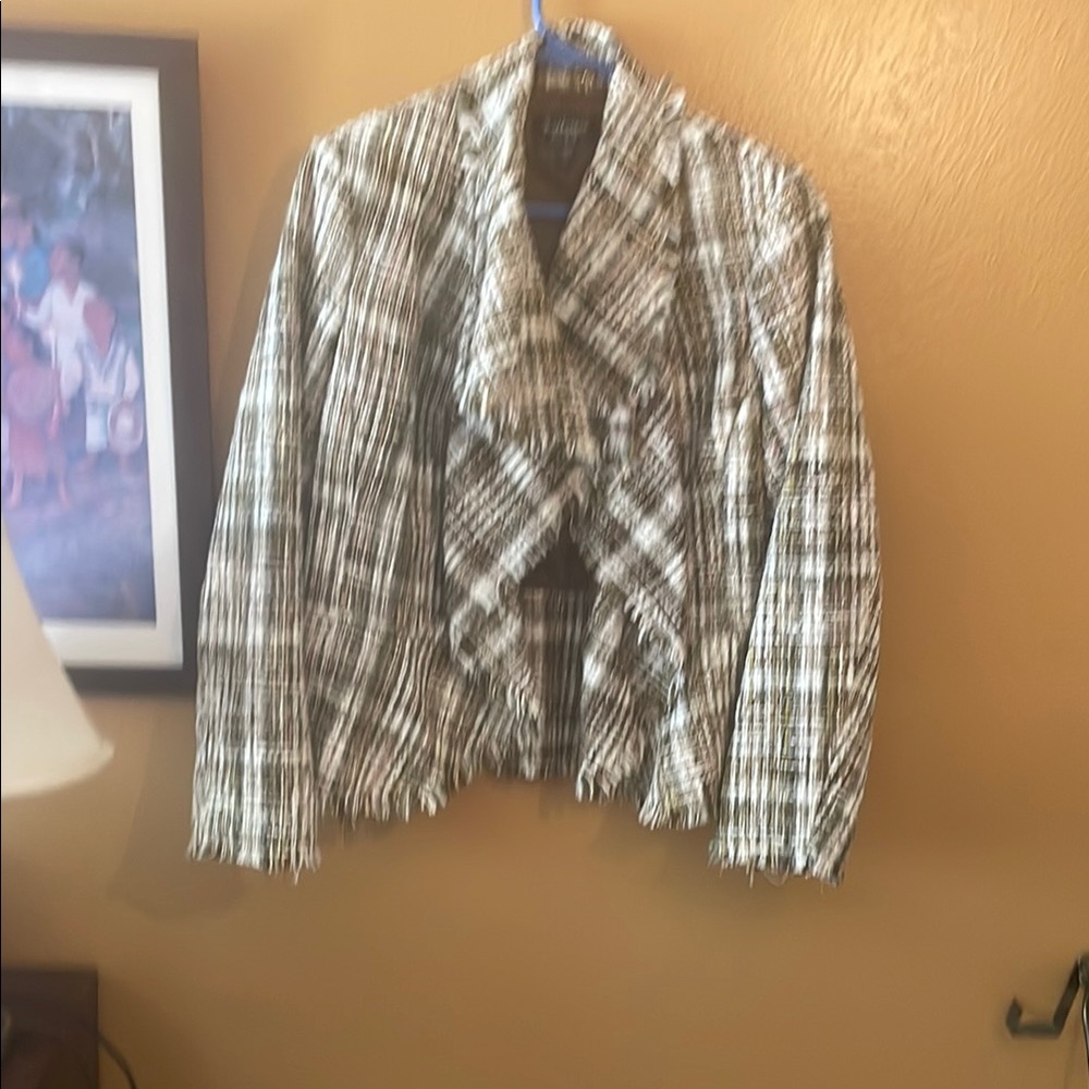 Brown and white blazer